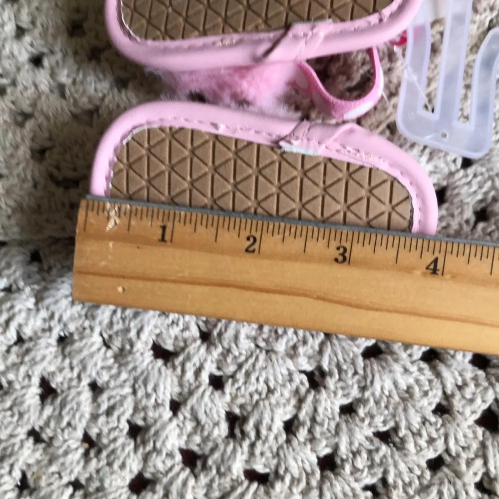 Barbie Pink Fuzzy INFANT Slide Sandals
